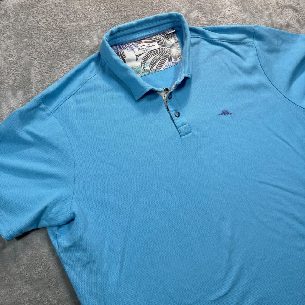 Tommy Bahama Polo Shirt Mens 3XLB Blue IslandZone Short Sleeve Marlin Logo